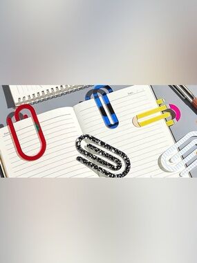 (12) Jumbo Acrylic Paperclip Bookmarks